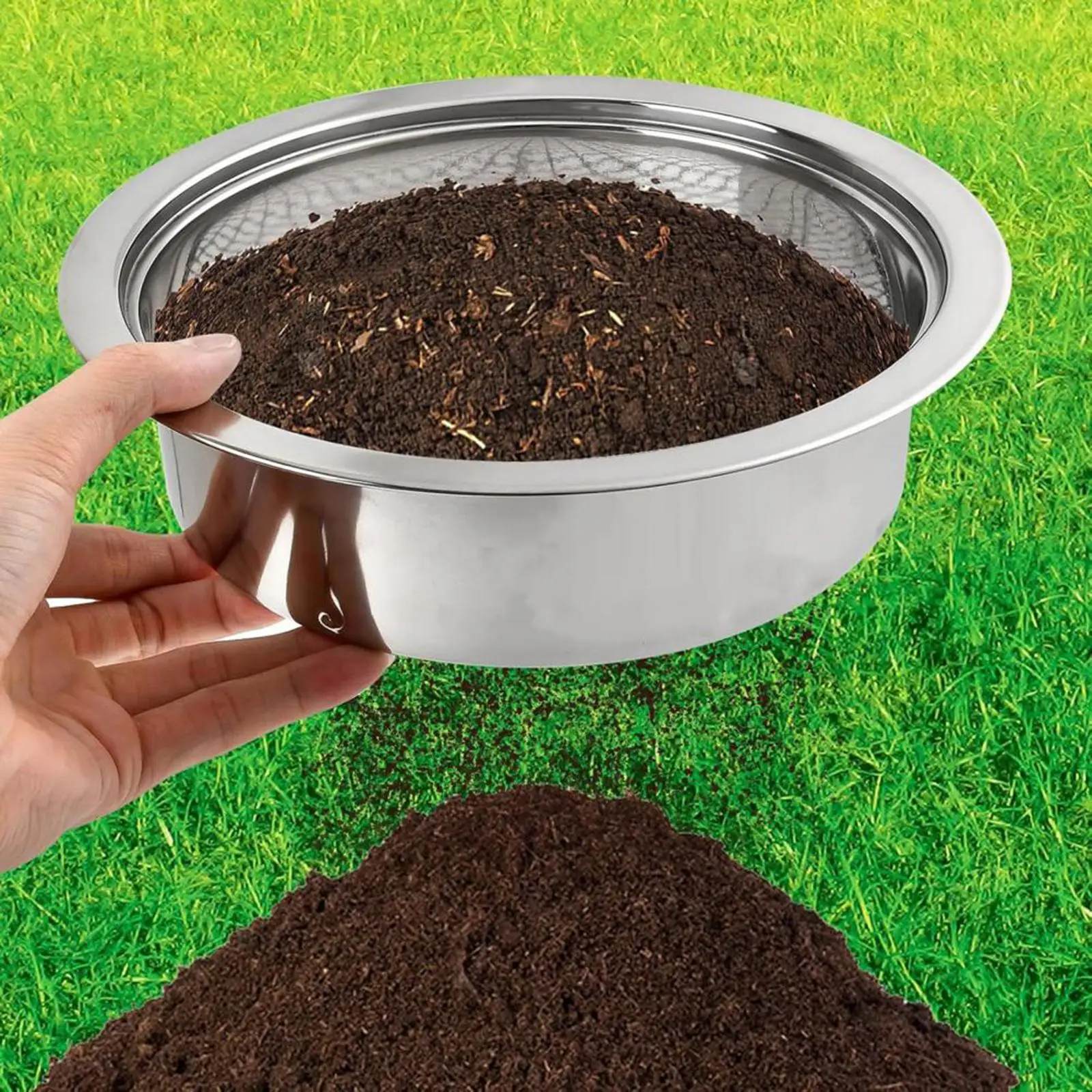 Gardening Sifting Screen Pan Stackable Soil Sieve for Garden Efficient Filtration Tool with Multiple Mesh Sizes