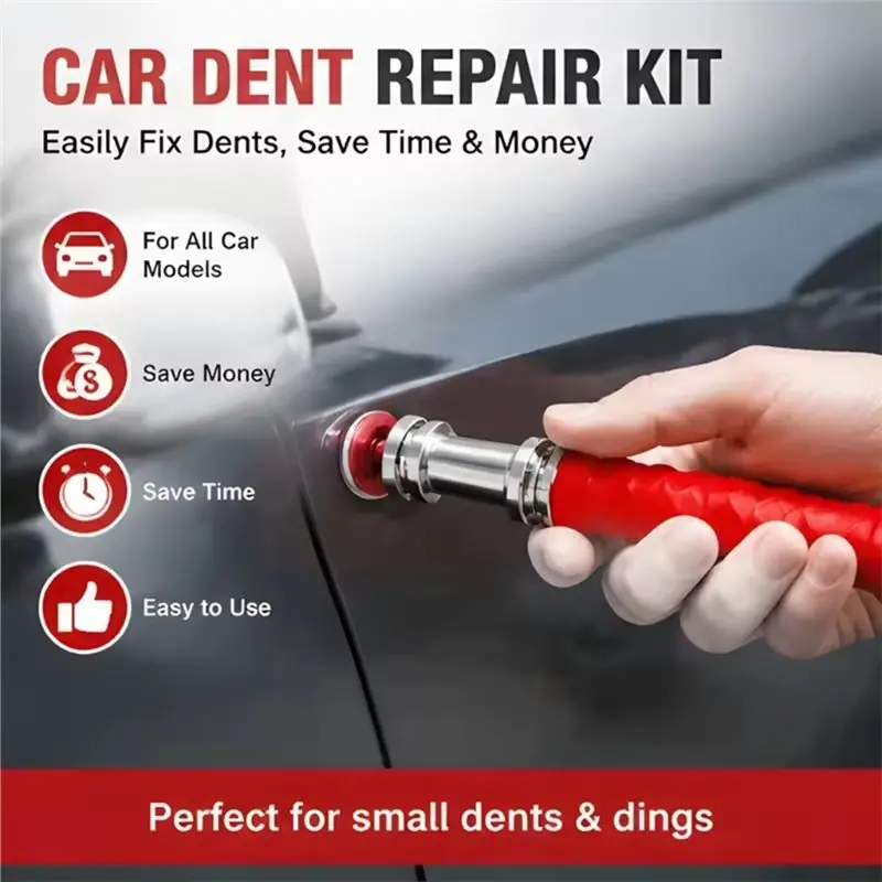 Reliable-Glue Included Dent Puller Kit Manual Slide Hammer With 4 Pulling Tabs For Auto Body Repair, Small Dents& Door Dings