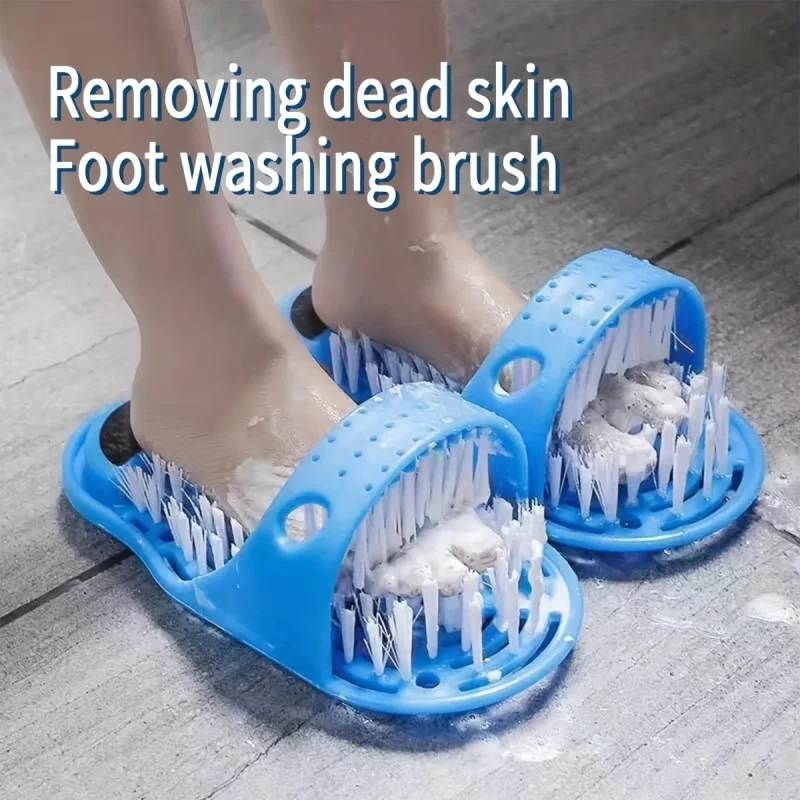 Massage with suction cups, rub feet to remove dead skin and calluses, rub foot pads, bathroom slippers, brush feet, scrub foot k