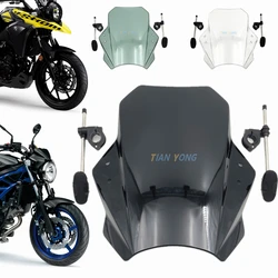 For Suzuki SV650 SV 650 V-Storm 250 Moto Windscreen Up&Down Adjustable Universal Windshield Spoiler Extension Wind Deflector