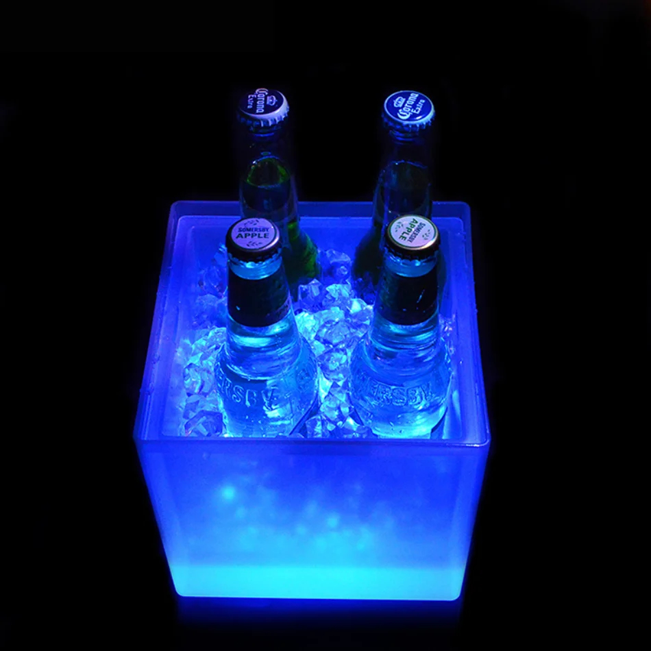 KHZen LED Glowing Ice Bucket Nightclub Light Up Champagne Whisky Beer