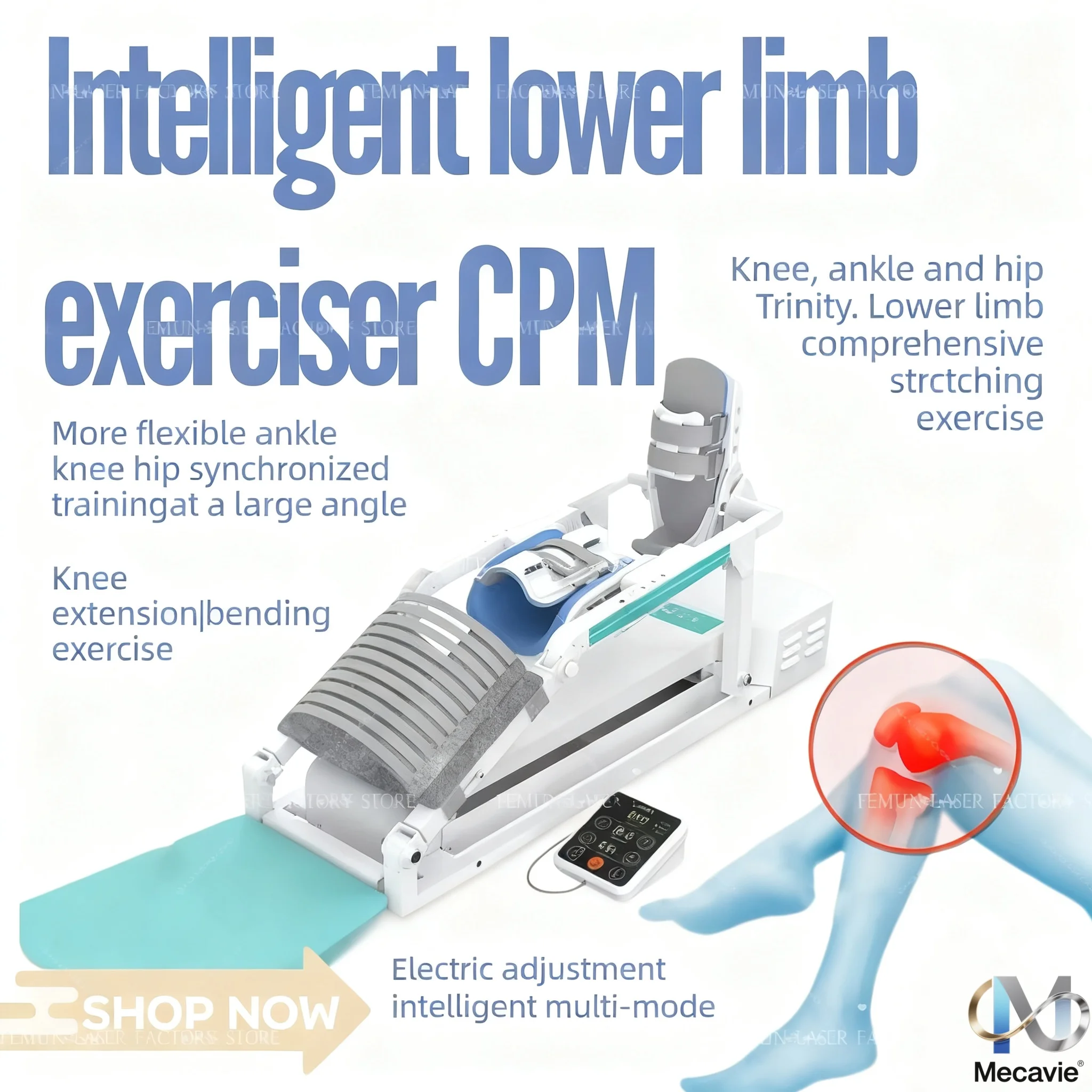 

Knee Rehabilitation Trainer CPM Machine for Bending And Straightening Home Exercise Post Knee And Lower Limb Fracture Recovery