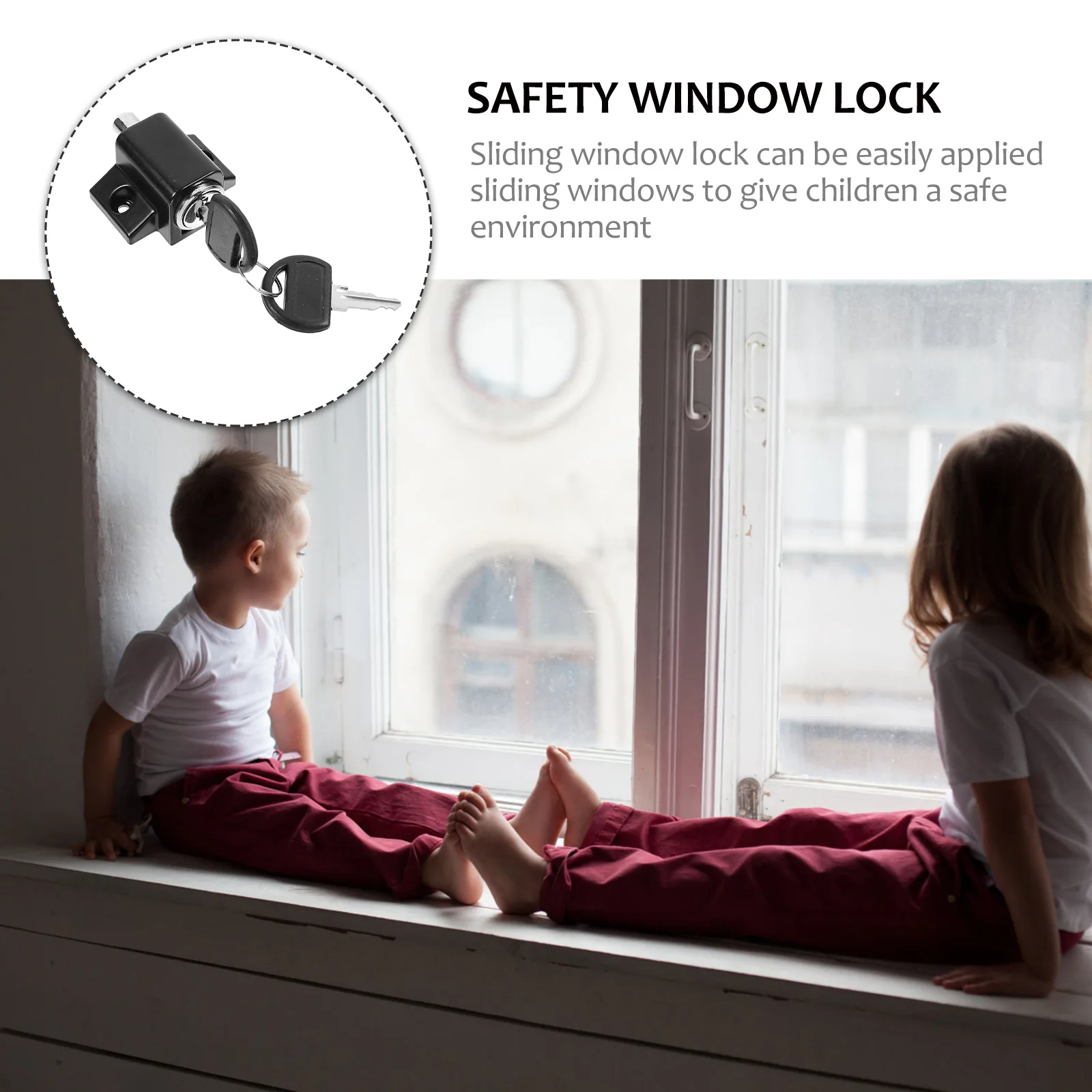 

Adjustable Sliding Window Safety Lock Zinc Alloy Anti-Theft Security Ventilation Easy Install No Punching Childproof Sash