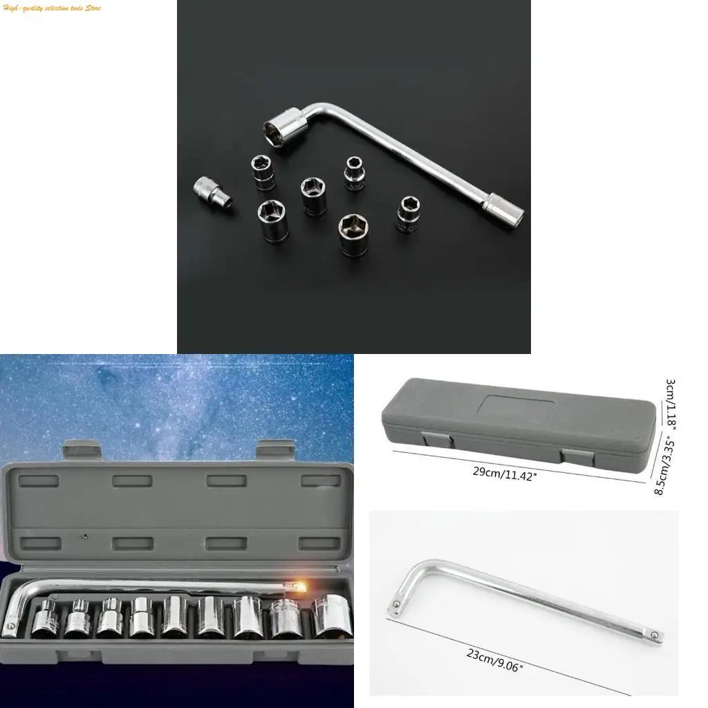 203F 10pcs Manual Maintainence Car Repair Portable Sleeve Socket Wrench Set for Home