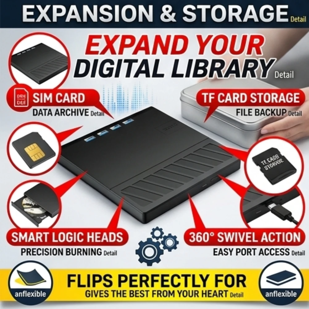 7-in-1-ポータブル外付けdvdドライブ-usb-30-type-c-cd-dvdバーナーリーダー-sd-tfカードスロット搭載-usbハブ-プラグアンドプレイ-ノートパソコン-pc対応