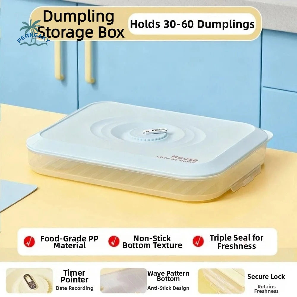 Multi-Layer Dumpling Storage Box Fresh-Keeping Large Capacity Wonton Storage Box Sealed Stackable Frozen Dumpling Storage Box