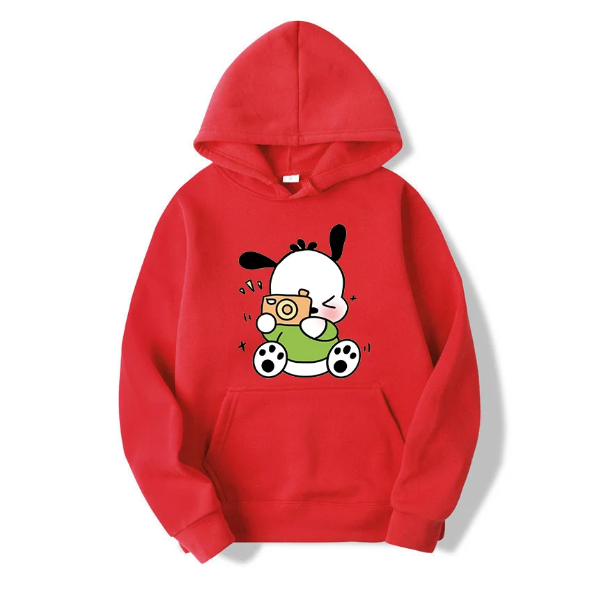 Sanrio Pochacco Men Women Hoodies Casual Hip Hop Streetwear Long Sleeves Sweatshirts Boys Girls Autumn Tops Coats Sanrio Keroppi