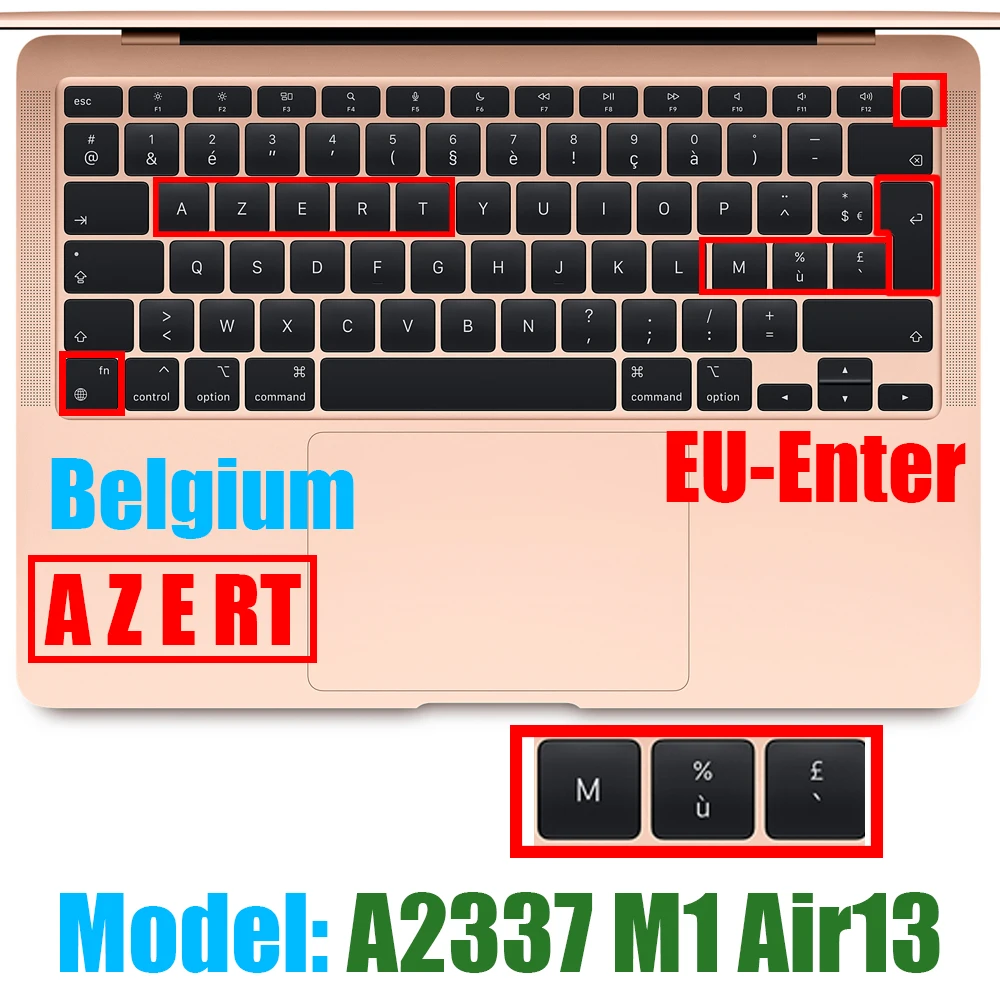 Cover morbida per tastiera protettiva compatibile per Macbook Air 13 2020 M1 Chip A2337 tastiera usa