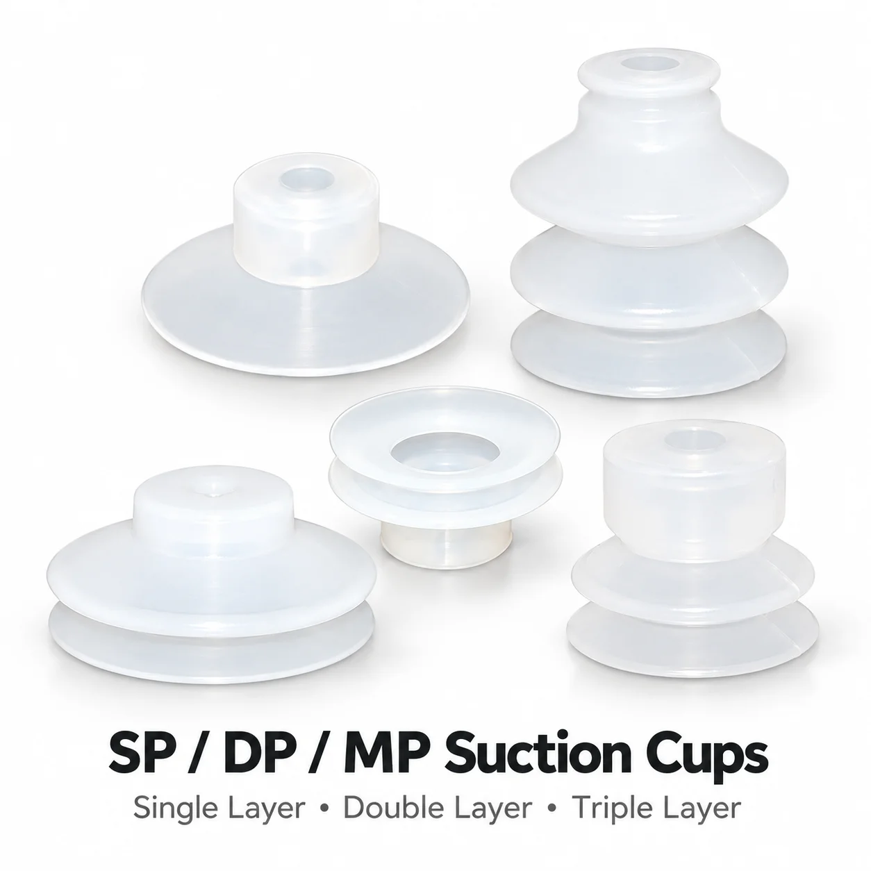 10Pcs SP DP MP Series Vacuum Suction Cup Pneumatic Vacuum Pad Robot Gripper Single Double Triple Layer for Industrial Automation