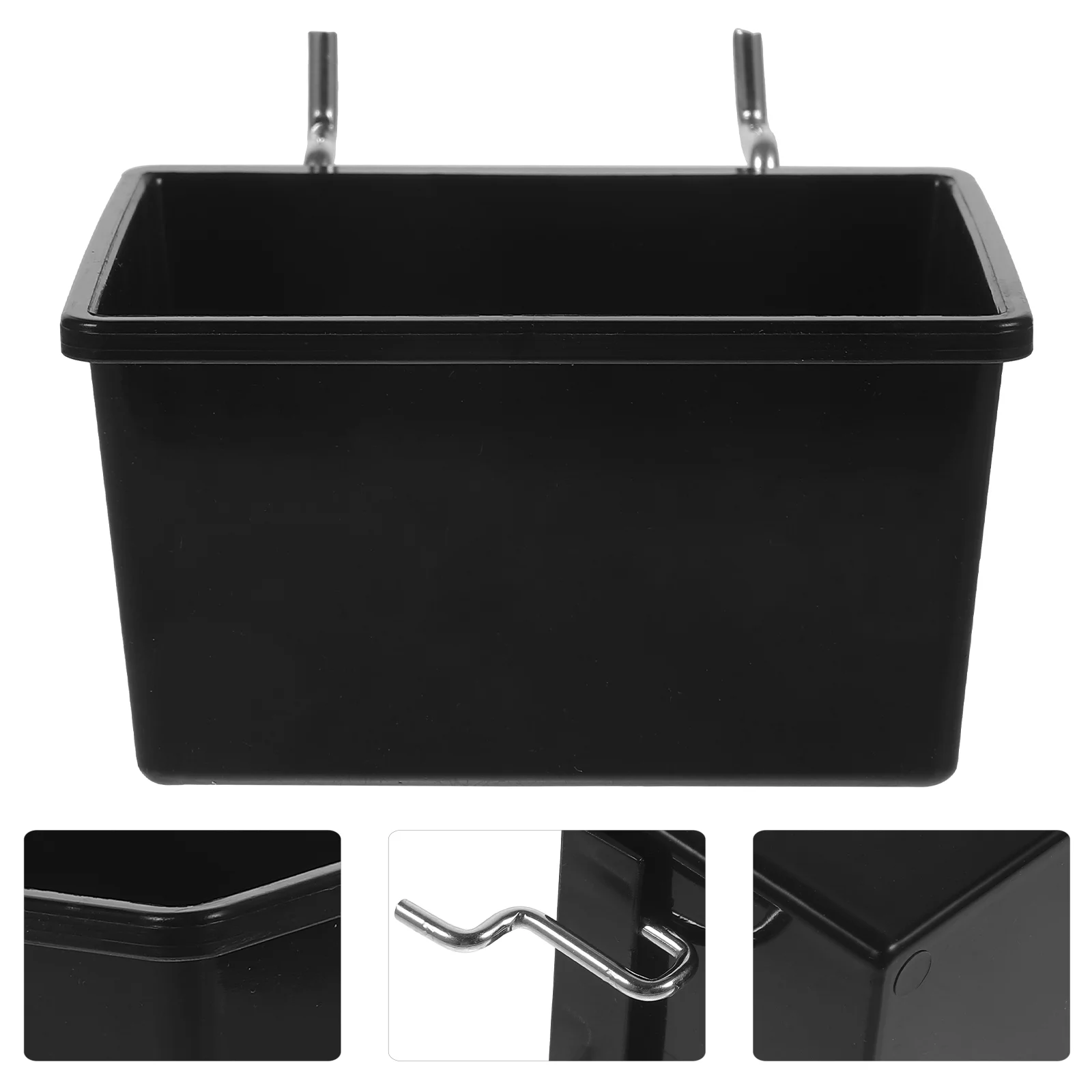 

5 Pcs 90x80x45mm Sturdy Pegboard Wall ganizer Tool Storage Bins for Garage Office Black Easy Install Excellent Capacity