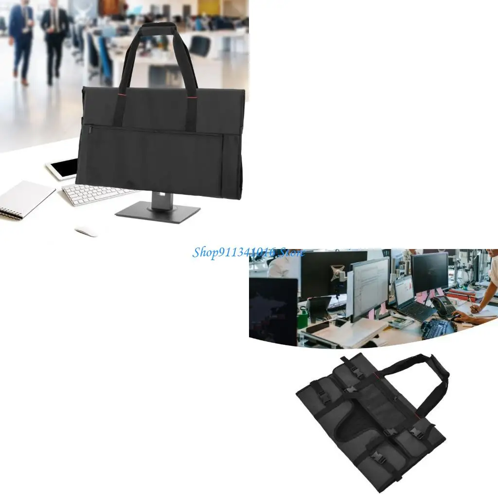 Computer Screen Protective Cover Waterproof Travel Case with Front Back Accessory Pocket Organizers for 27inch Monitor