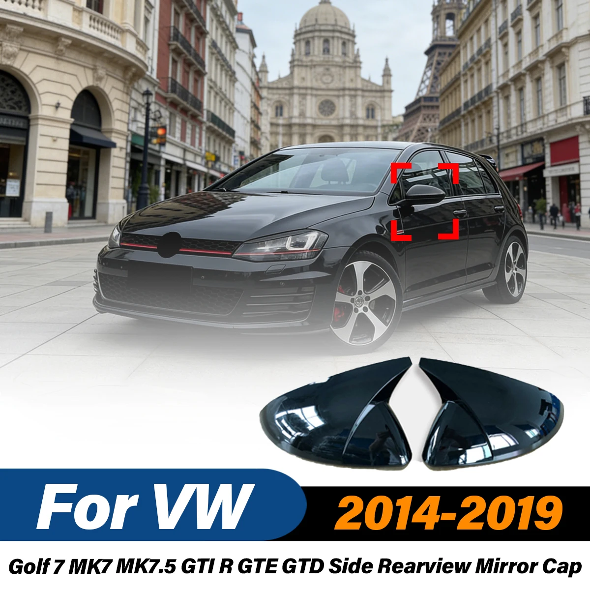 

For VW Golf 7 MK7 MK7.5 GTI R GTE GTD 2014 2015 2016 2017 2018 2019 Rear View Mirror Cover Side Wing Cap Car Exterior Body Kit