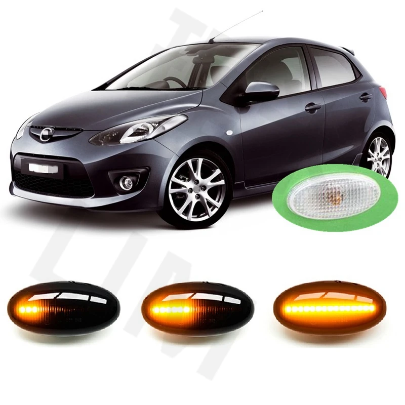 for Mazda 2 DE DY 2003 2004 2005 2006 2007 2008 2009 2010 2011 2012 2013 2014 Sequential LED Side Marker Turn Light Signal Lamp