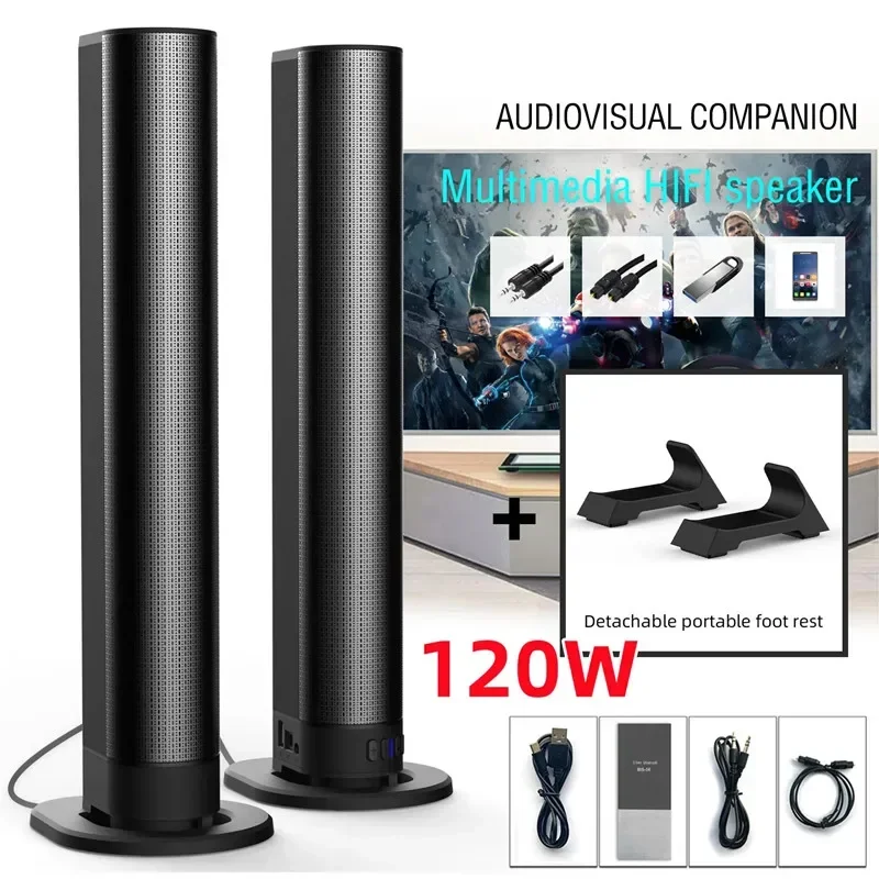 Leistungsstarke 120 W Soundbar Sound Radio Blaster Bar Audio TV PC Subwoofer 360 Stereo Surround Wireless Heimkino Bluetooth Lautsprecher