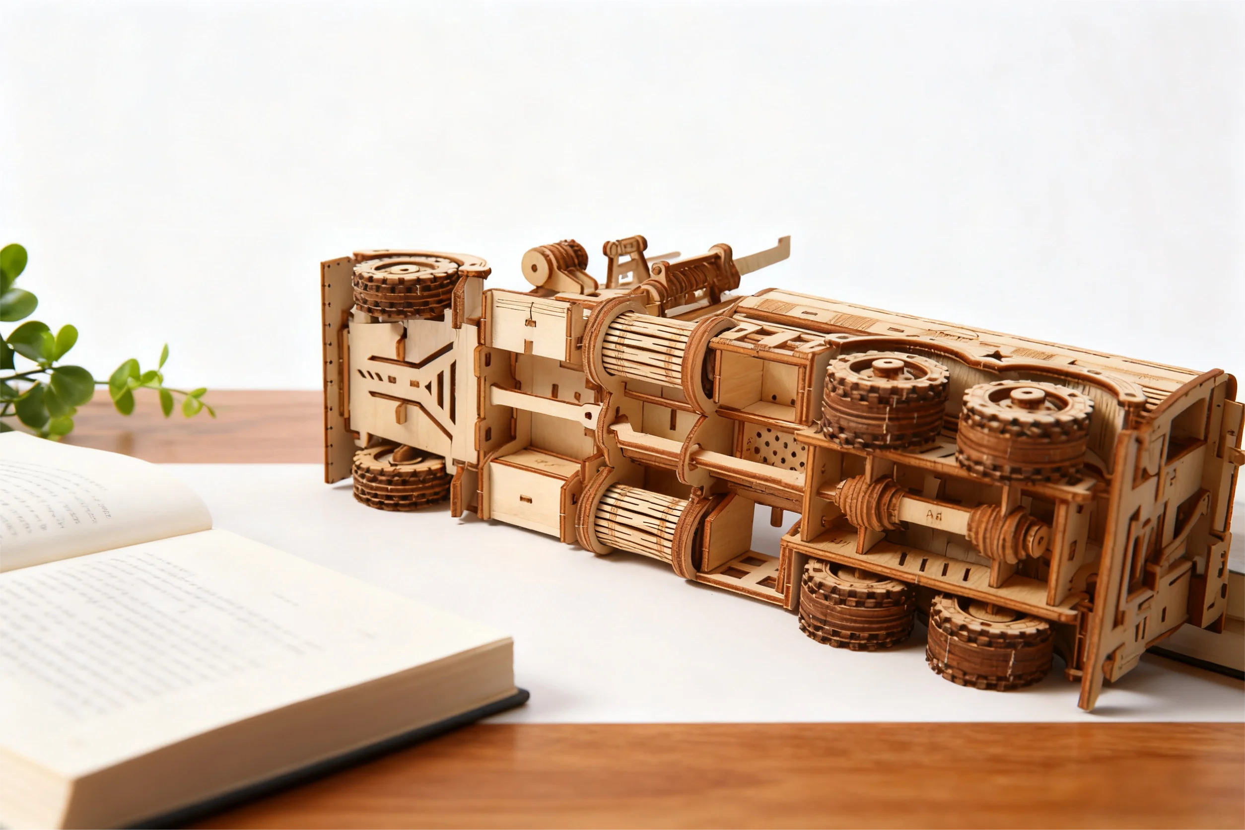 OUZEY ثلاثية الأبعاد خزان خشبي شاحنة لغز للبالغين الخشب اللبنات مجموعات التجمع نموذج كول سطح المكتب مكتب ديكور المنزل هدية مزخرفة