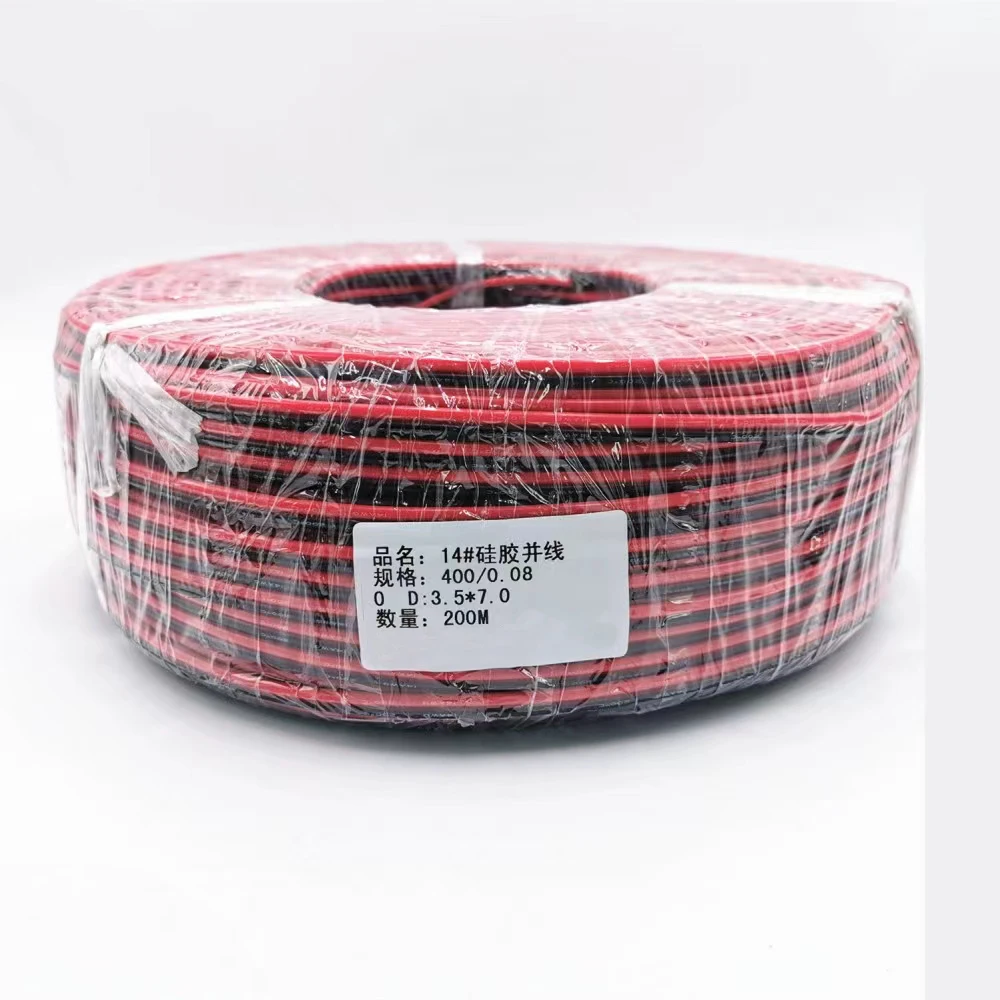 2 دبابيس أسود أحمر سلك 8 10 12 14 16 18 18 22 24 26 28AWG سوبر لينة مقاومة للحرارة سيليكون المطاط كابل DIY بها بنفسك LED مصباح توصيل