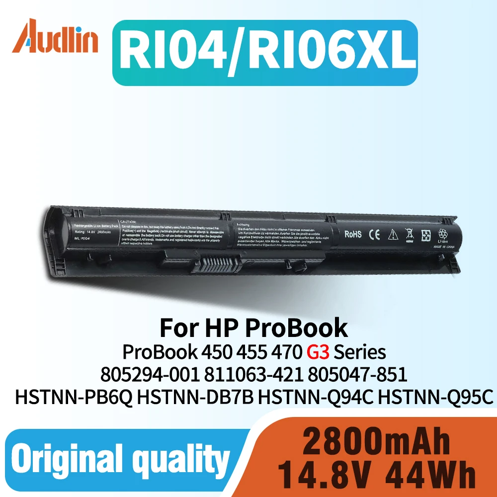 805047-851 805294-001 RI04 Battery for HP ProBook 450 455 470 G3 Series RI06XL HSTNN-DB7B HSTNN-PB6Q HSTNN-Q94C HSTNN-Q95C