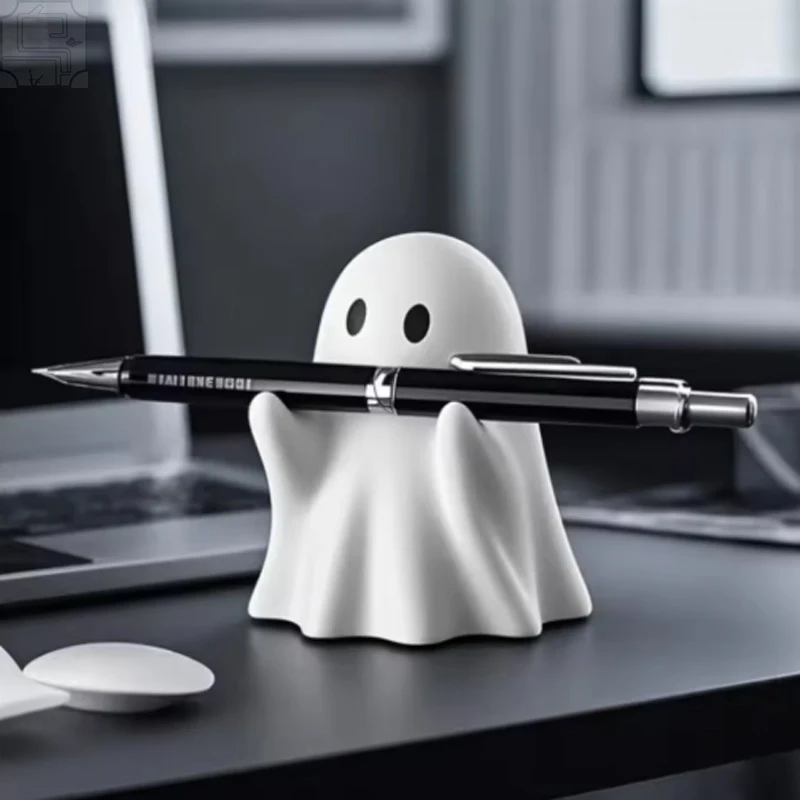 Cute Ghost Resin Pen Holder – Home and Office Desktop Stationery Holder, Halloween Gift image 2