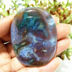 Natural Stone Moss Agate Crystal Palm Plaything Material Spiritual Meditation Reiki Healing Feng Shui Room Decoration