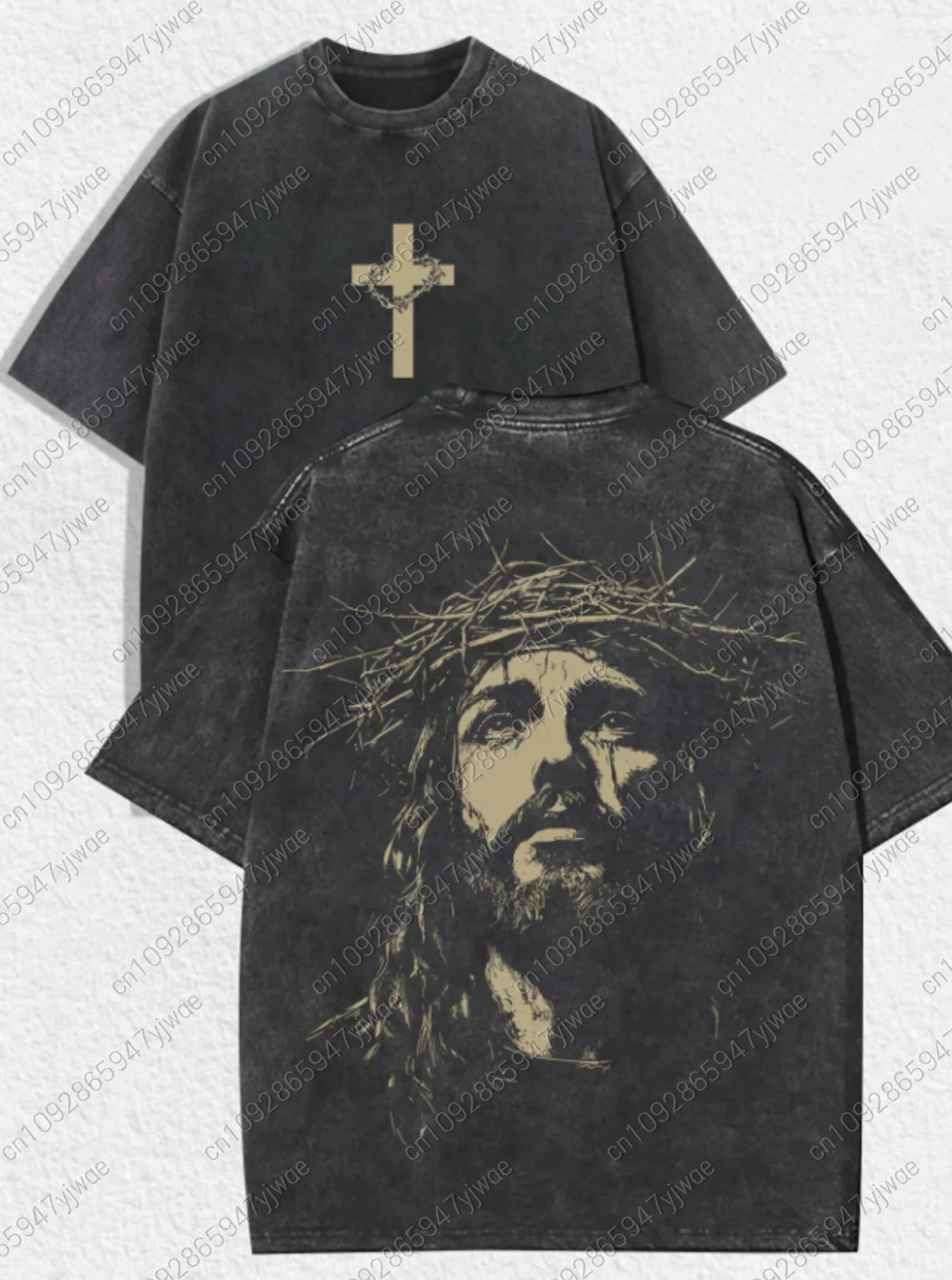 

Футболка унисекс 2026 с коротким рукавом, винтажная, с принтом «Иисус простит их, отец», в стиле готик-рок, для мужчин и женщин