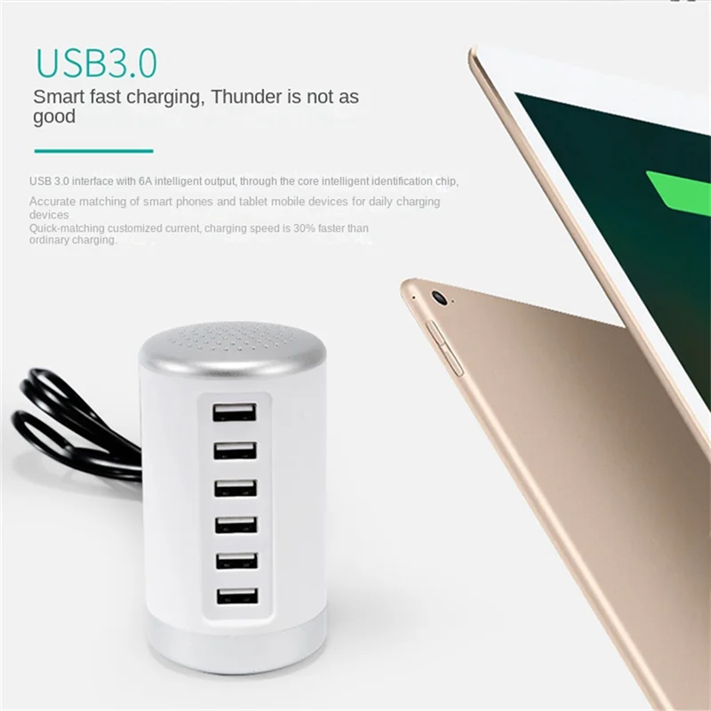 USB Multiport Charger Fast Charge Charger Charger Hub 6 Port Fast Charge Charger Charging Desktop Dock Charger US Plug,B