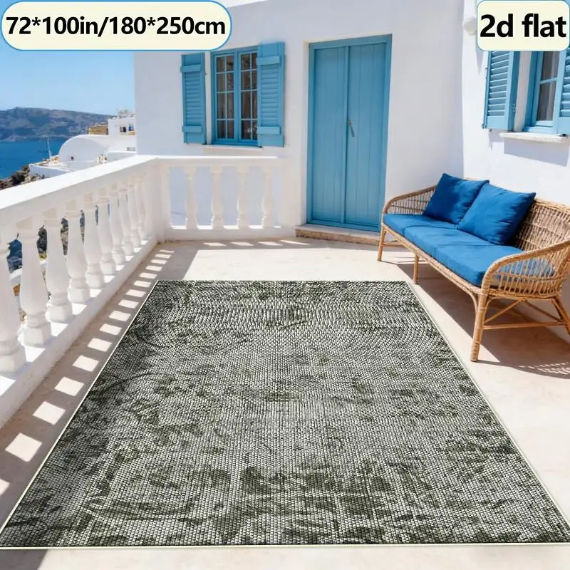 Retro Green Plant Texture Carpet Floor Mat Breathable Non-Slip Carpet for Indoor Home Decoration Household Floor Mat