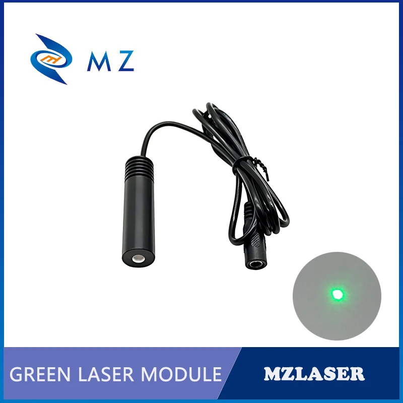 Módulo láser de punto verde, D16 x 63mm, 520nm, 10/20/30/50mw, modo único con adaptador de suministro de grado Industrial