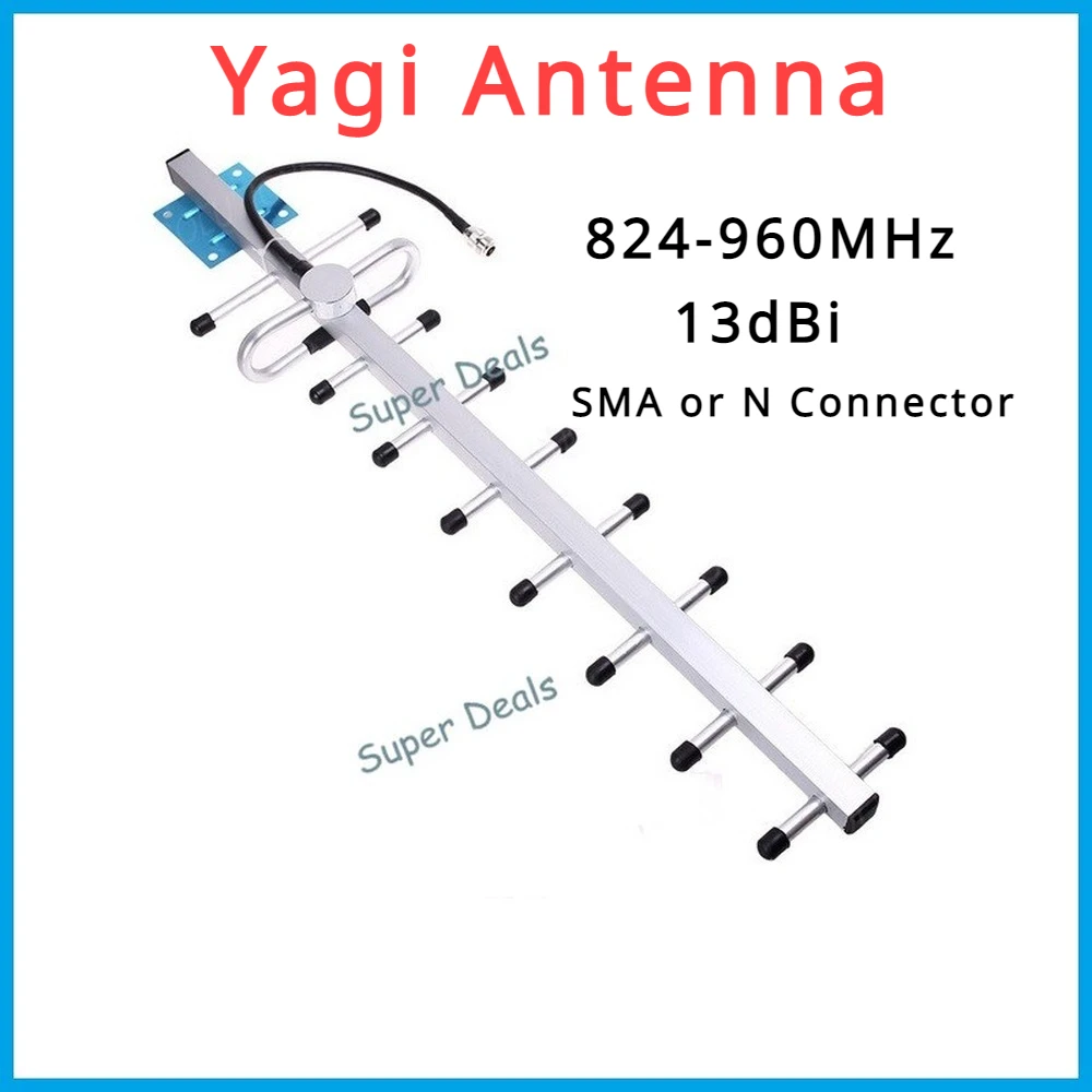 ZQTMAX 13dB Antena Yagi 824-960MHz Do wzmacniacza sygnału telefonu komórkowego 800/850/900 MHz CDMA GSM Repeater 2g 4g Wzmacniacz komórkowy