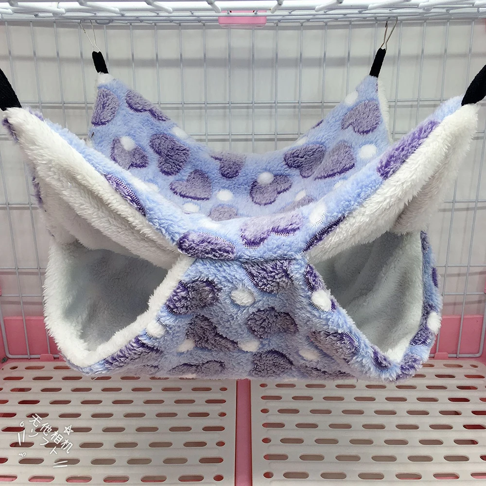 1PC 冬暖かい二層ハンモック小型ペットハンモック吊り下げリス寝袋ペット用品ハムスターハンモック