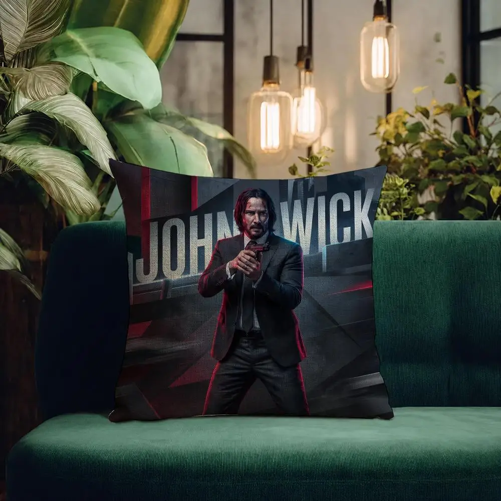 Movie John Wick Cushion Cover Natural Linen Pillowcase Set Cushion Cover for Sofa Bedroom Chair