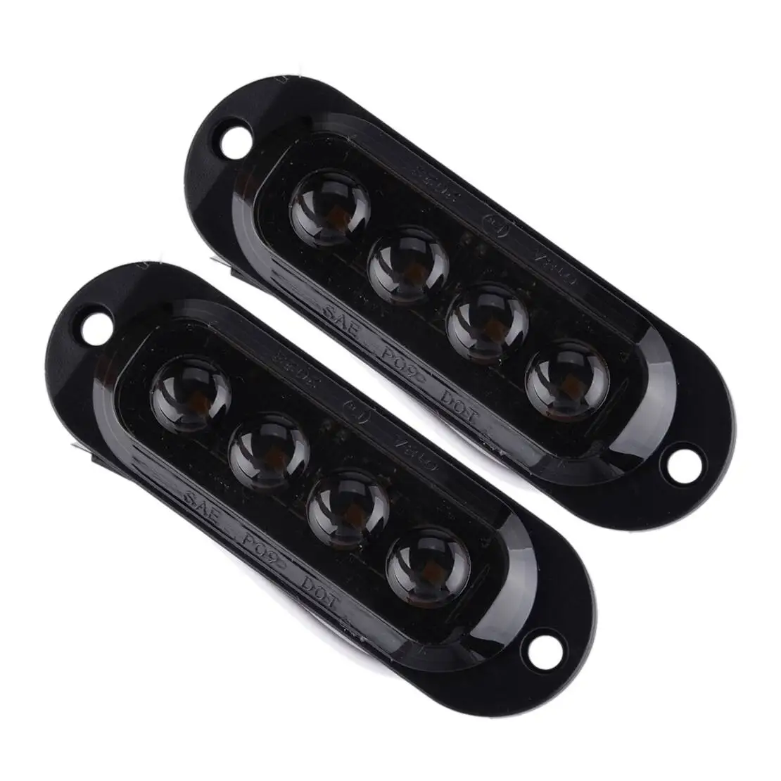 

2pcs Smoked Black Lens White LED Side Marker Clearance Light 12V-24V Fit for Trailer Truck Caravans Boat