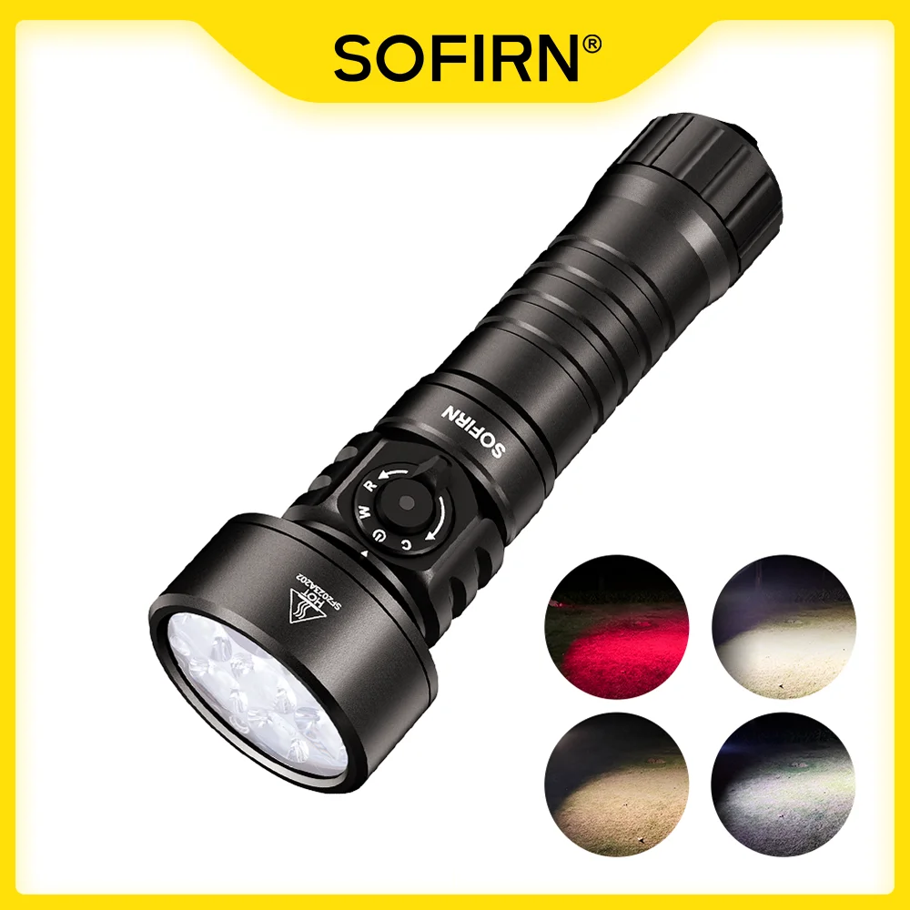 Sofirn SD11 Diving Flashlight 5000lm Scuba Light White&Red LED 26800 7500mah USB C Rechargeable IPX8 Waterproof Torch Throw 224m