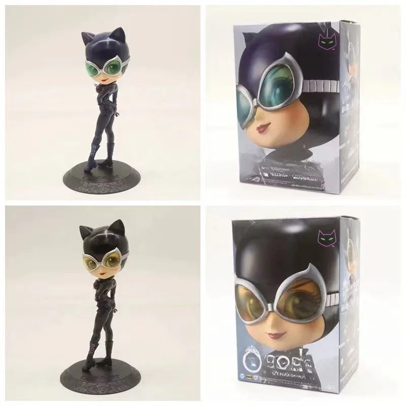 Q-version DC comic big eyes Catwoman Model Toys Collectable Desktop Ornaments Kids Xmas Gifts color box-packed Handmade model