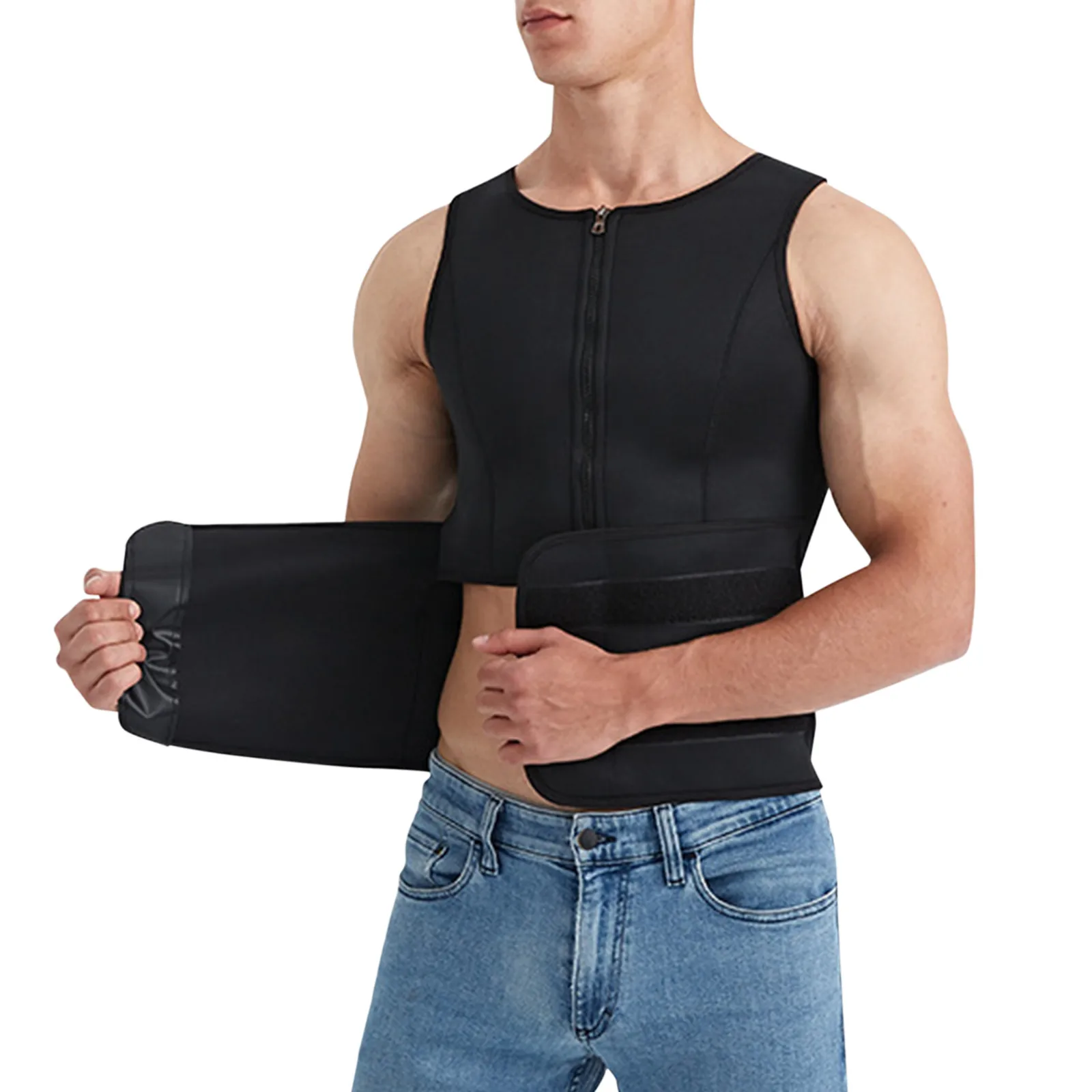 Entrenador de cintura para hombres, chaleco de Sauna, corsé de Fitness, adelgazante de Abdomen, moldeador de cuerpo, reductor de vientre,