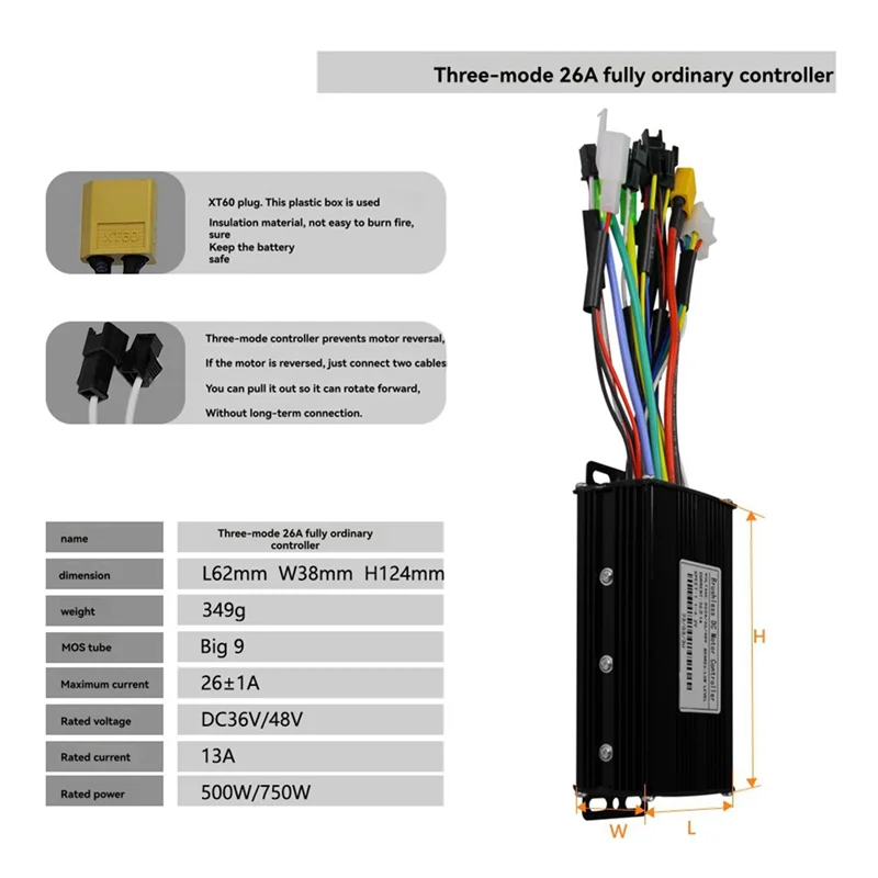 

M5 Electric Bike Color LCD Display Meter 36V 48V/26A Big 9 Sine Wave Controller E Scooter LCD Panel For Mountain Ebike