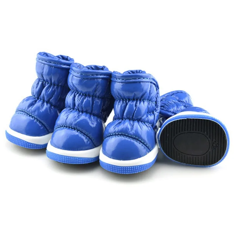 4Pcs/set Winter Warm Dog Shoes Waterproof Pet Booties Anti-Slip for Small Medium Dogs Cats Puppy Chihuahua York Teddy Rain Boots