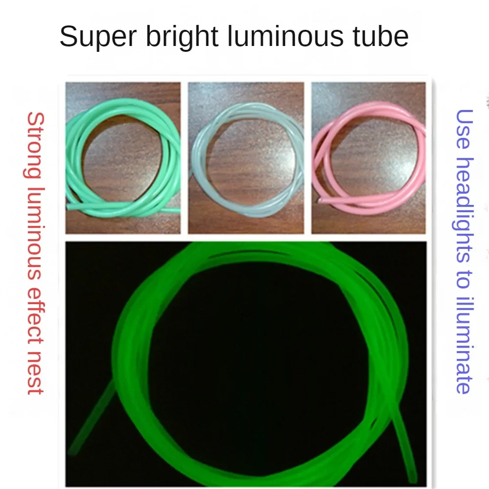 Fishing Night Luminous Tube 2/3/3.5mm Green Soft Silicone Fishing Sleeves Fishing Rig Hook Line Glow Pipe Light fishing Tackle