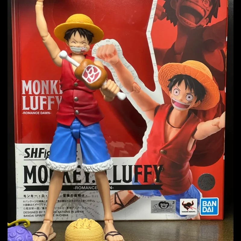 In Stock 100% Original Bandai S.H.Figuarts SHF One Piece Monkey D Luffy Romance Dawn Anime Action Figures Toys Models gift