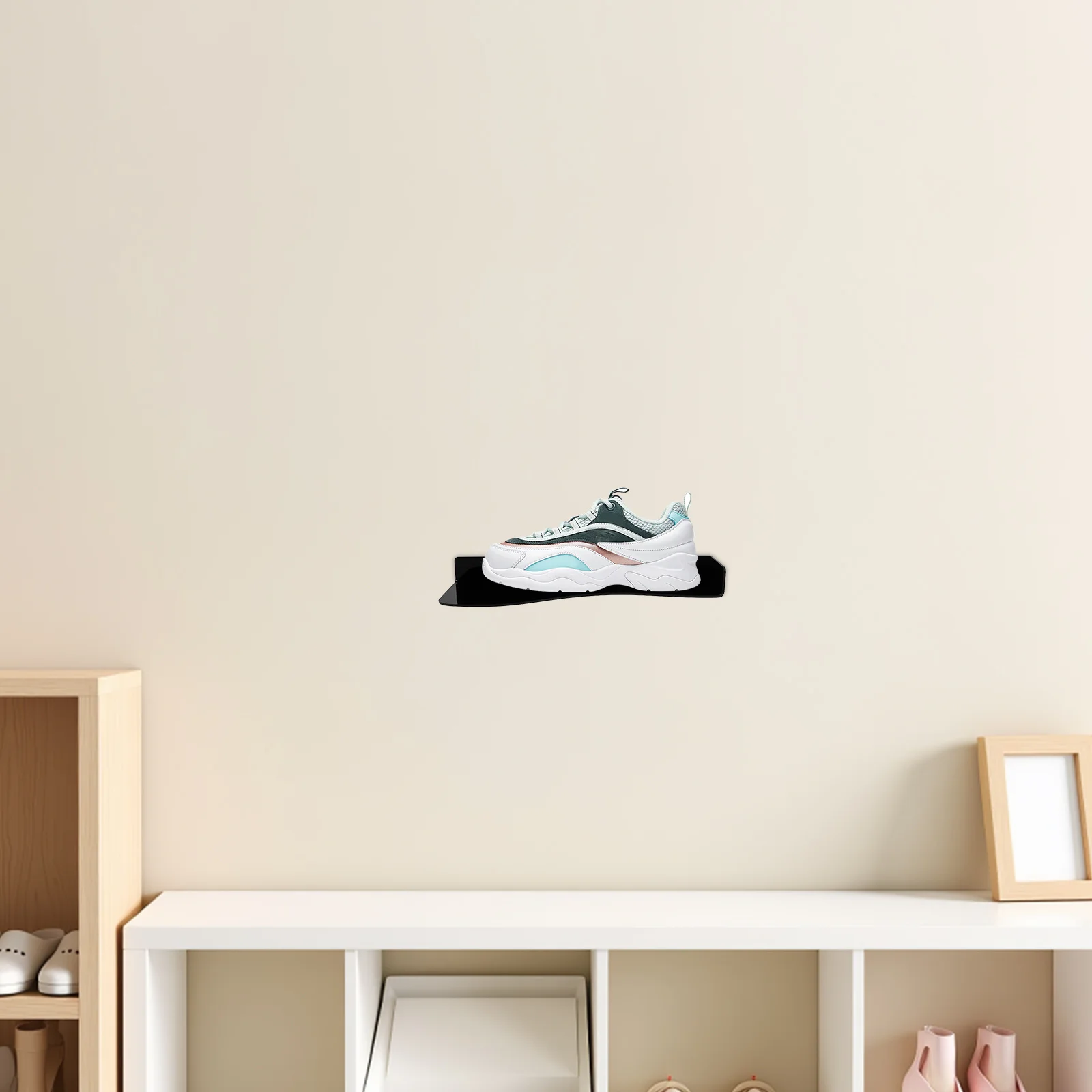 

1Pair Floating Shoe Rack Wall Mount Acrylic Sneaker Organizer Holder Basketball Soccer Shoe Display Shelf Sneaker Wall Shelf
