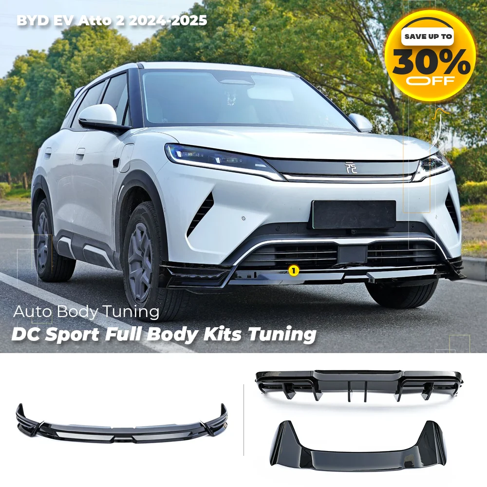 

Glossy Black Front Lip Spoiler & Front Bumper Lip Kit for BYD EV Atto 2 2024-2025 - Rear Diffuser Sport Body Kits Accessories