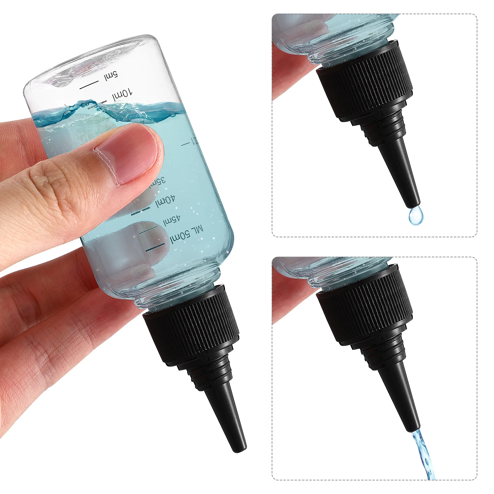 

10Pcs Transparent Squeeze Bottles Empty Cosmetics Bottles Pointed Tip Applicator Hair Coloring Paint Dispenser Car Scratch