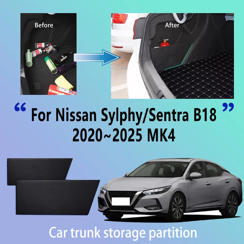 Car Accessories For Nissan Sylphy B18 2020~2025 MK4 Trunk Storage Partition Multifunction Storage Auto Interior Parts Organizer