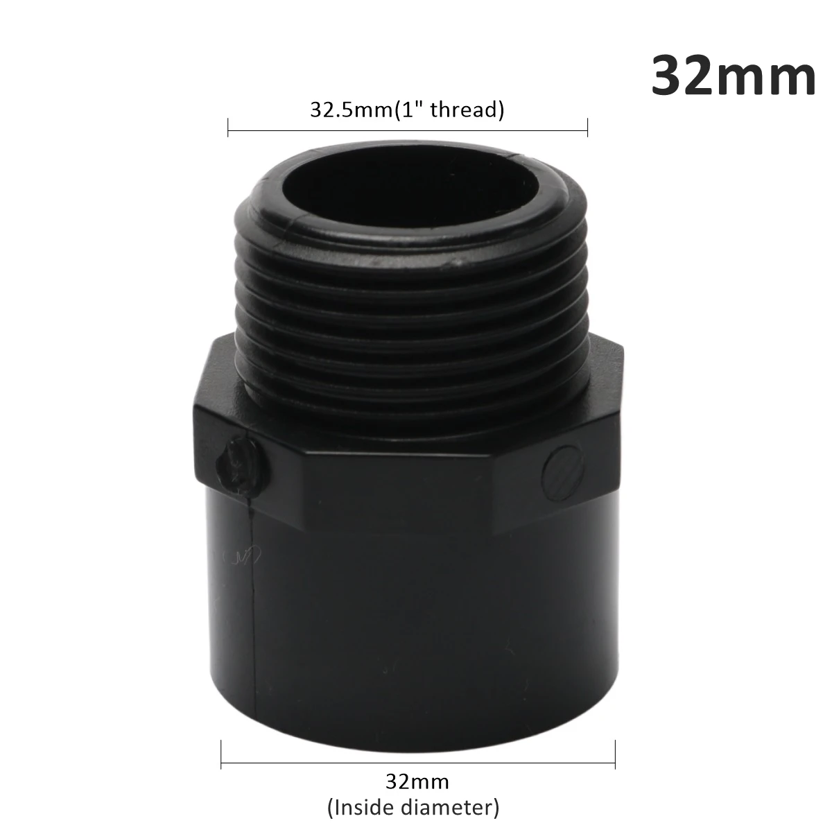 Black 20/25/32mm 1/2 3/4 1