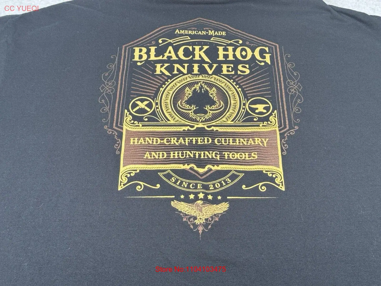 Black Hog Knives Shirt Adult 3XL Black Hand Crafted Hunting Tools Outdoors Mens