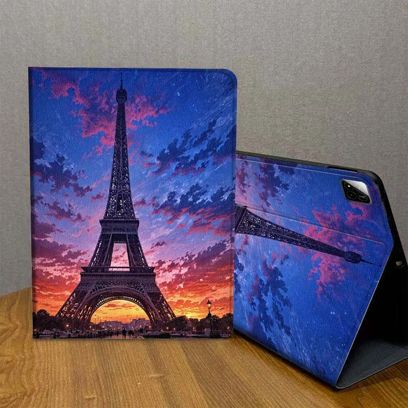 

Cartoon Paris Tower View For Xiaomi Redmi Pad 2 7 8 6 6S 5 4 SE Pro 8.8 11 8.7 11.2 12.4 Ultra Plus Max Tablet Case