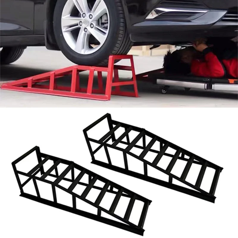 2pcs Economic 2t Car Washing Ramps Auto Oil Changer Bracket Maintenance Chassis Elevation Bracket Car Maintenance Climbing Tools