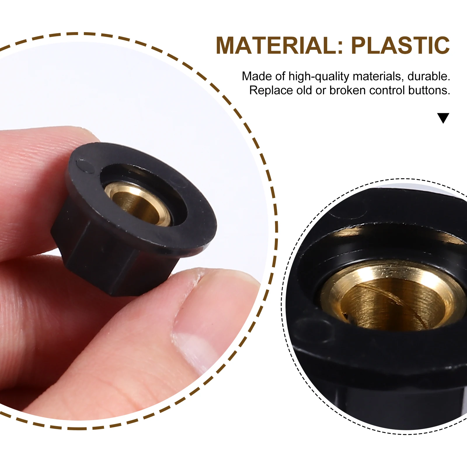 

2Pcs Electric Guitar Knobs Plastic Volume Tone Control Knob Guitar Effect Pedal Control Replacement Parts Instrument Accessories