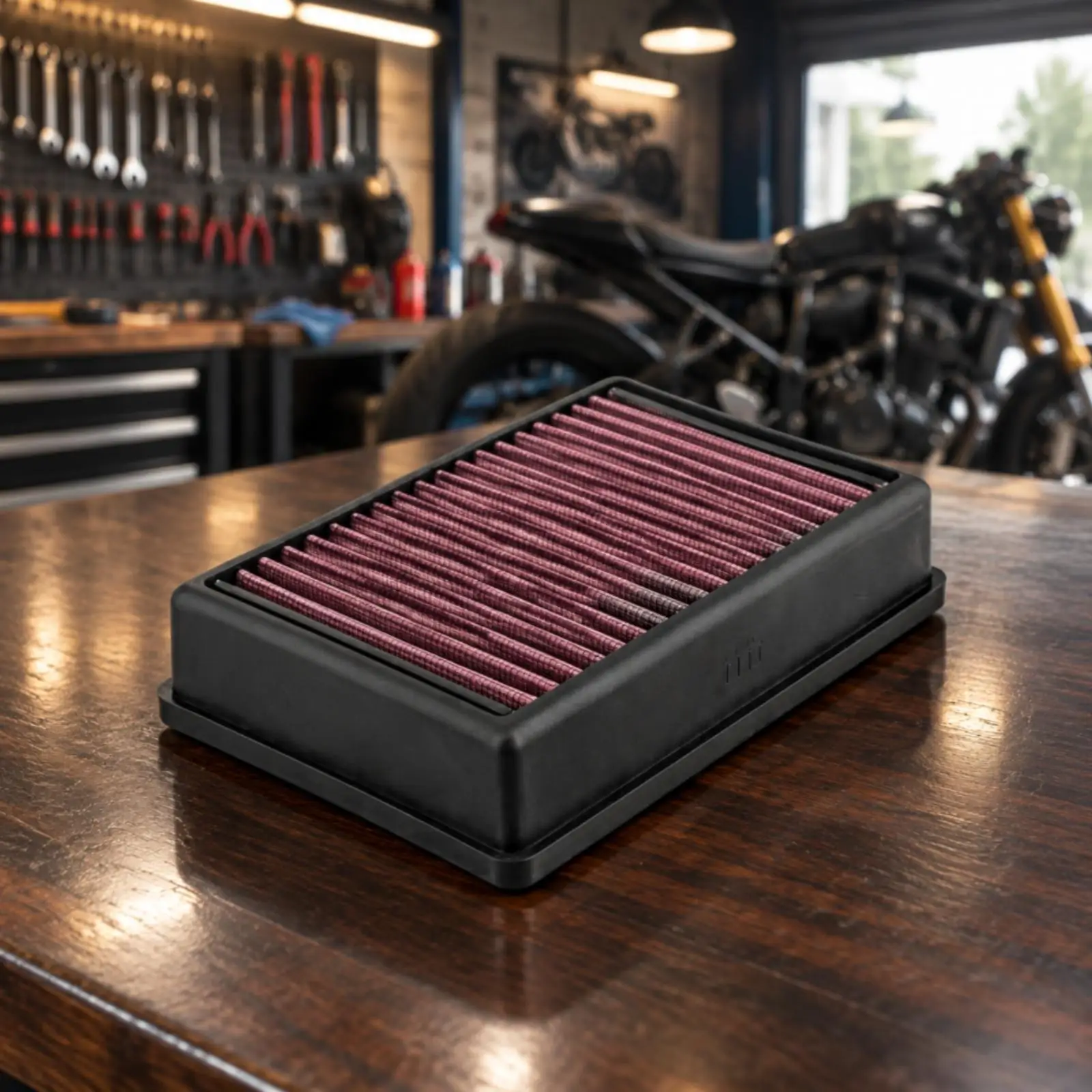 Direct Fit Motorcycle Air Filter for R1200 R1250 Replacement Air Strainer with Raised Perimeter Frame Flat Mounting Flange