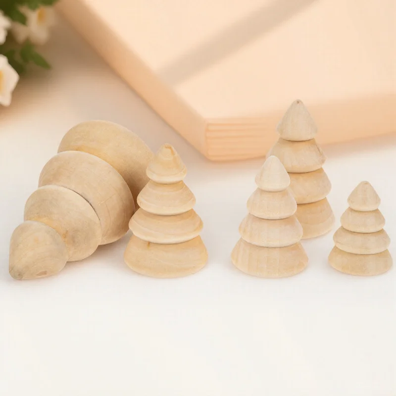 

Unfinished Wooden Peg 5Pcs for Xmas Tree Ornament Unique Festival Decor Natural Wood Christmas Decoration