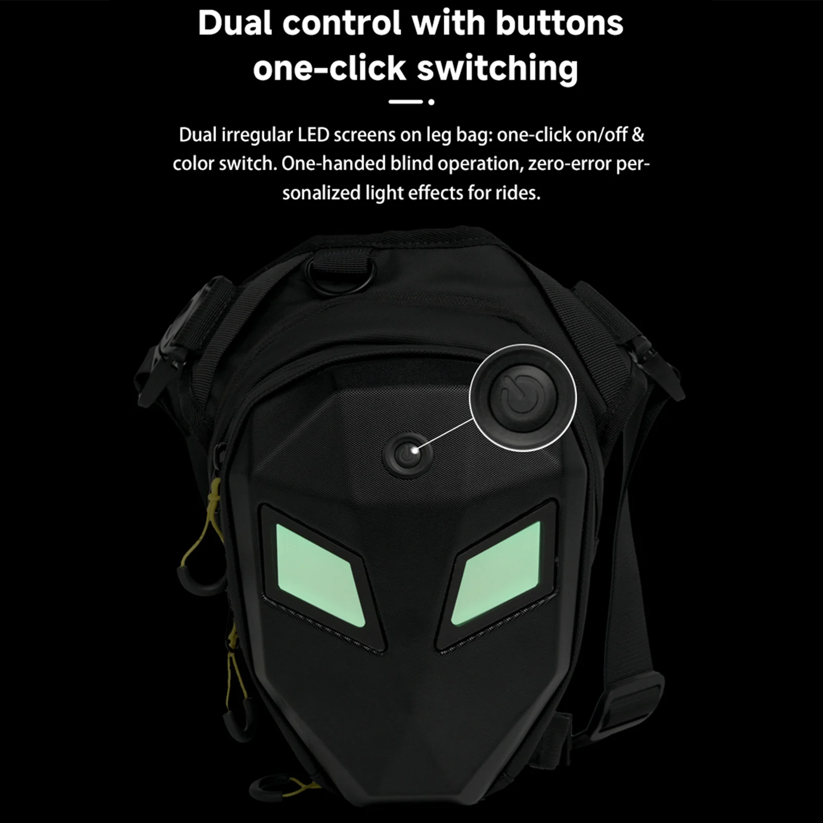 Tas Pinggang LED untuk Bersepeda, Tas Kaki Motor, Tas Kaki Motocross Kapasitas Besar, Tas Kaki Cangkang Keras Tahan Air, Tas Sabuk Ksatria Motor